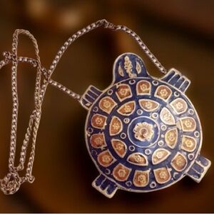 Turtle Necklace by Golden Hands Lee Bernay Designs Vintage Brass